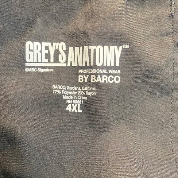 NEW Greys Anatomy Scrub Pants Mia Womens 4XL Black Tie Front Cargo 4277X NWT - Picture 5 of 9